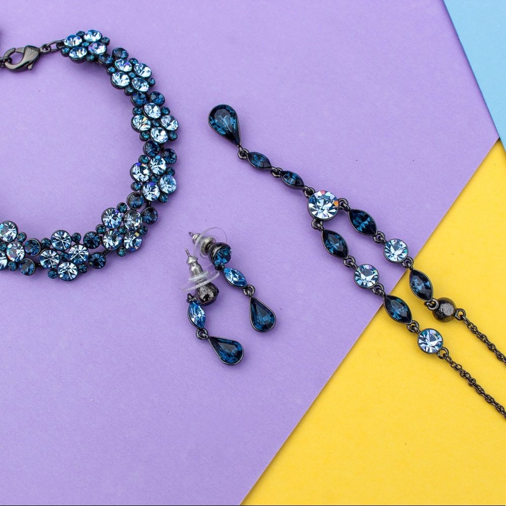 Givenchy Blue Sapphire and Topaz Rhinestone Set